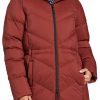 Alpine Design Women's Dream Puff Faux Fur Down Jacket For Women Red Chestnut