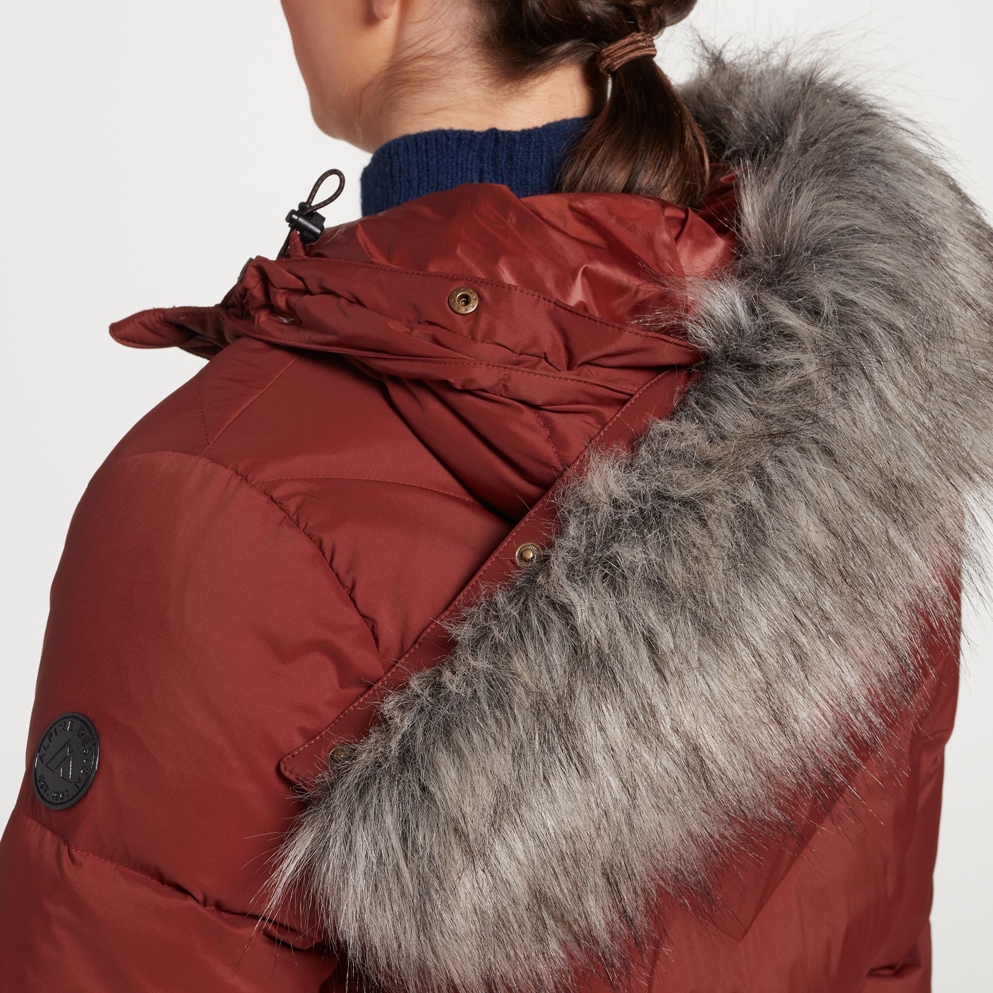 Alpine Design Women's Dream Puff Faux Fur Down Jacket For Women Red Chestnut 7 Alpine Design Women's Dream Puff Faux Fur Down Jacket For Women Red Chestnut - Image 6