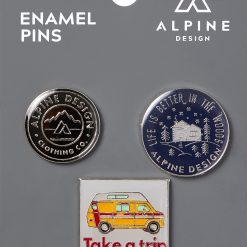 Alpine Design Silver Pins - 3 Pack For Unisex Black/white/blue