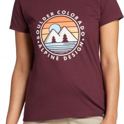 Alpine Design Women's Short Sleeve Graphic T-Shirt For Women Slate/colorado Skyline