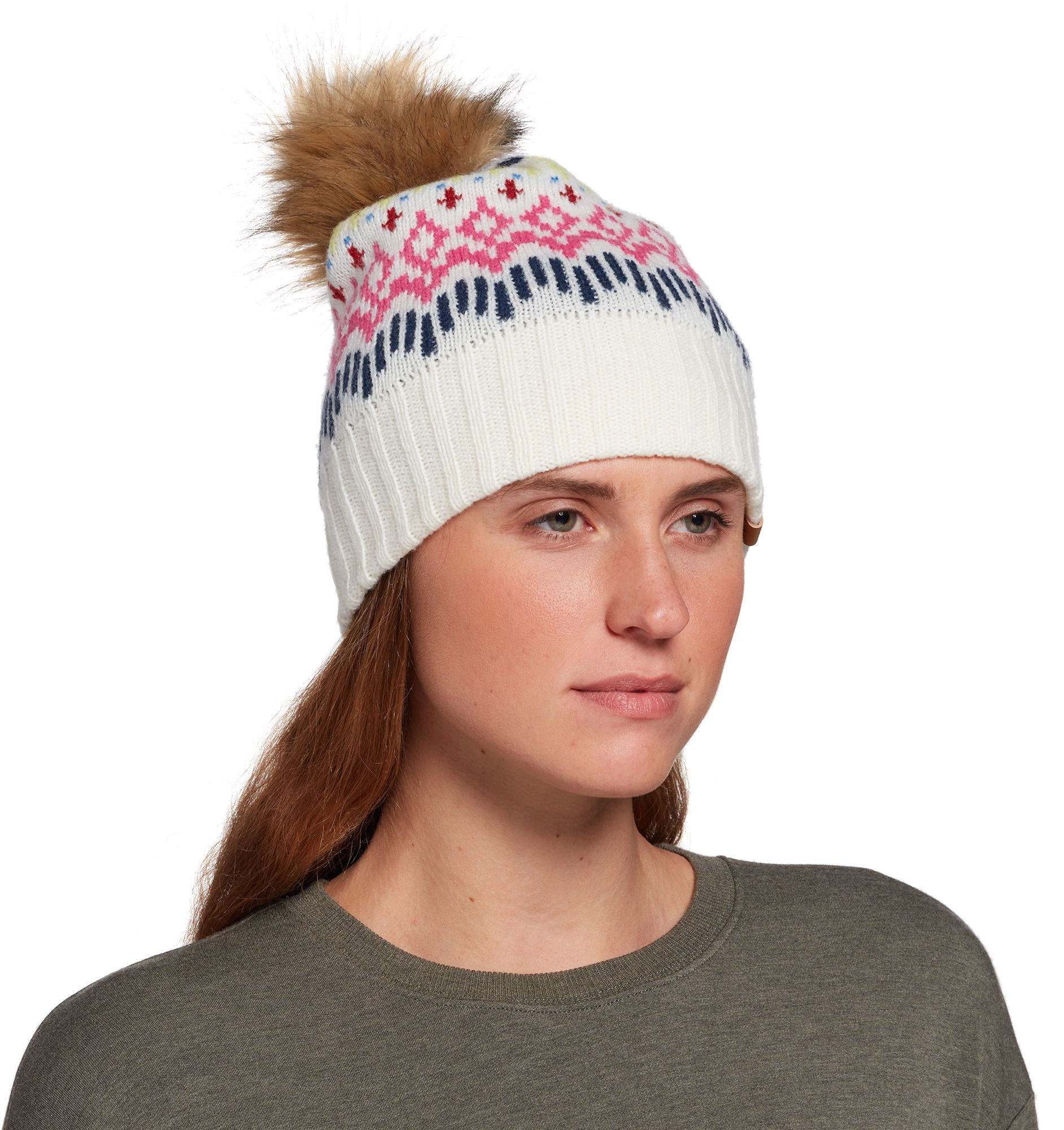 Alpine Design Women's Fair Isle Beanie For Women Cream 3 Alpine Design Women's Fair Isle Beanie For Women Cream