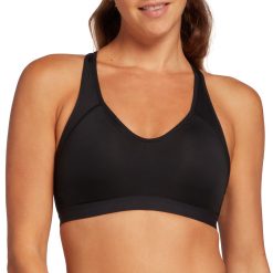 Alpine Design Women's High Support Sports Bra For Women Pure Black