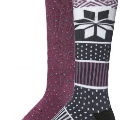 Alpine Design Women's Snow Sport Socks - 2 Pack For Women Berry