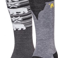 Alpine Design Sales Store 36 Alpine Design Boys' Snow Sport Socks – 2 Pack For Boys' Light Heather Grey