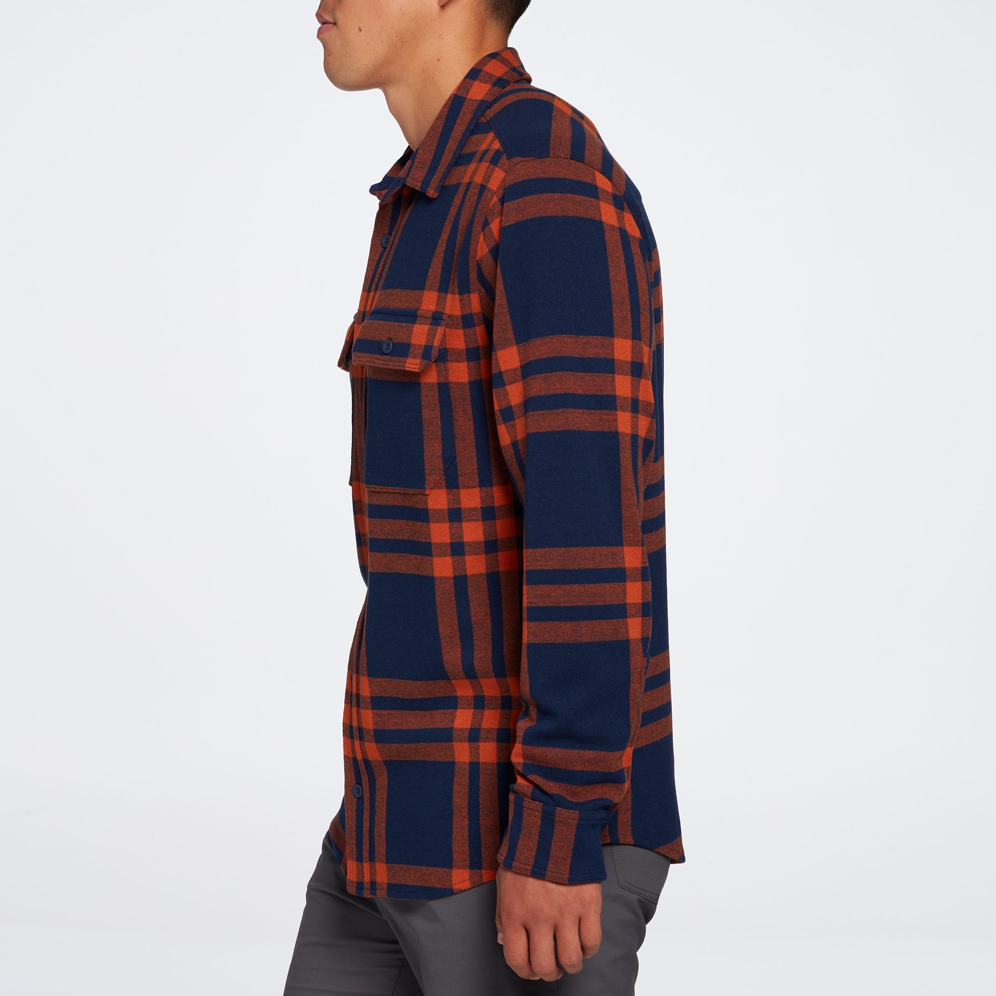 Alpine Design Men's Wanderful Knit Long Sleeve Shirt For Men Three Stripe Plaid Navy 6 Alpine Design Men's Wanderful Knit Long Sleeve Shirt For Men Three Stripe Plaid Navy - Image 4